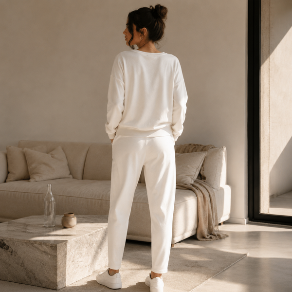 Set din 2 piese: top cu mâneci lungi și decolteu rotund & pantaloni