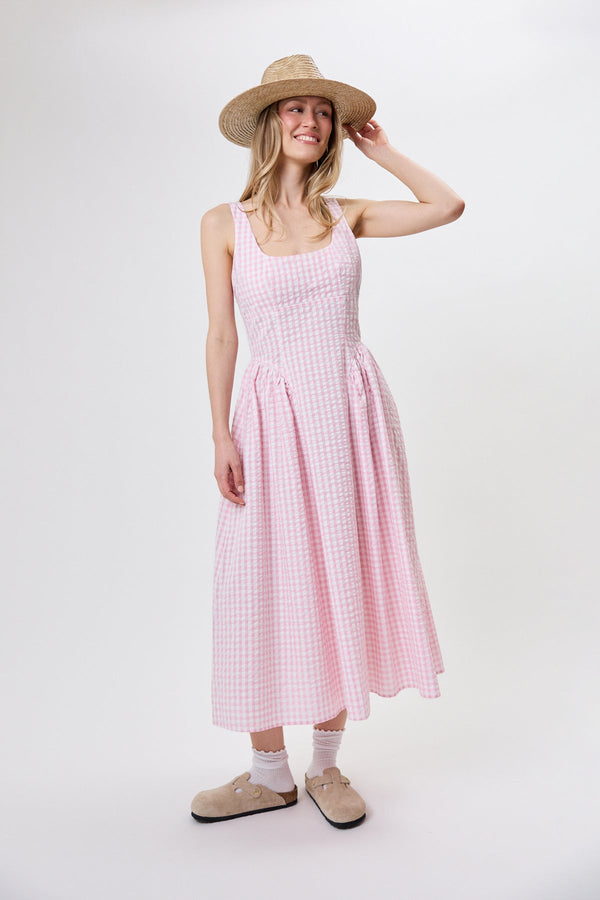 Rochie în linie A Arwen – Roz pudrat